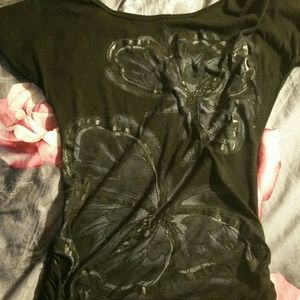 Black butterfly shirt